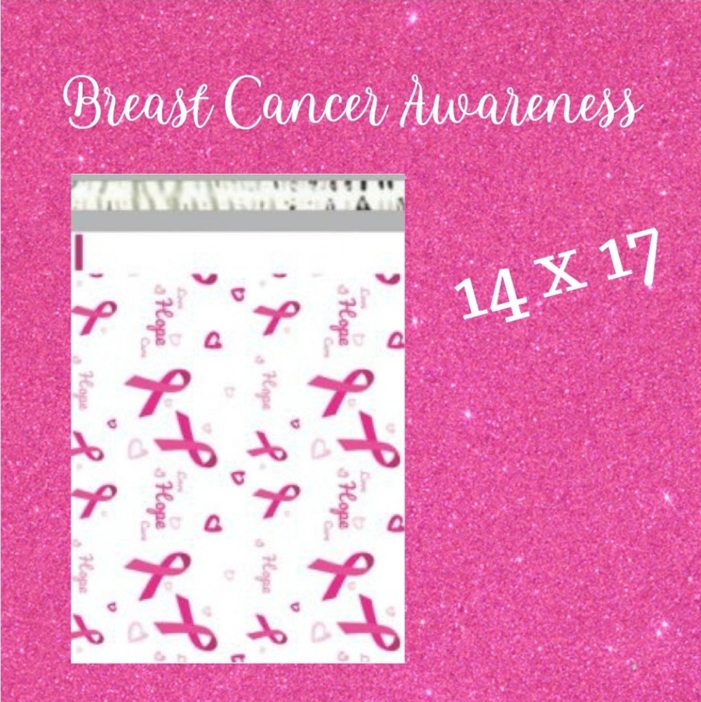 poly mailers 14x17 Breast cancer awareness